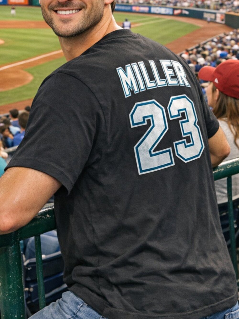 NWT Stitches Florida Marlins Andrew Miller #23 Tee Men’s L Y2K Baseball